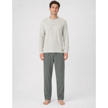 Organickid Cosy Erkek Gri/antrasit Kaşkorse Pijama Takımı