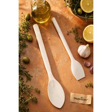 Doğal Şimşir Ağacı Ahşap Tahta Kaşık Spatula Seti Ağaç Kaşık (2li Set)