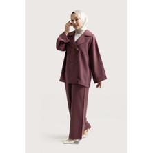 Suede Style 6398 - Şık Rahat Modal Yumuşak Dokuma Kumaş Salaş Kadın Takımı