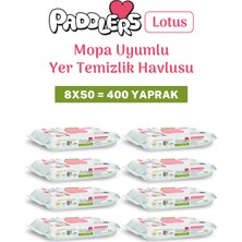Paddlers Easy Clean Lotus Çiçeği Kokulu Mopa Uyumlu Yer Temizlik Havlusu 8X50 400 Yaprak
