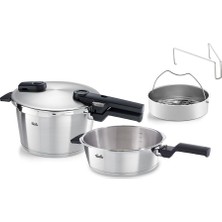 Fissler Vitaquick Premium Düdüklü Tencere Set 4,5+2,5 Litre Buharlama Aparatlı