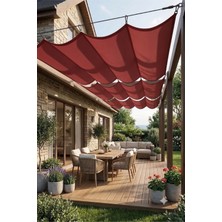 Size Ne Lazım Teleskopik Açılıp Kapanabilir Dalgalı Oxford Su Itici Kumaş Kırmızı Gölgelik Tente Sistemi Veranda Pergola Güneşliği  1m x 3m