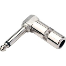 CHESTER 90 Derece Jack Lehim Konektörü 6.35MM Mono L Tip Metal Erkek Jack