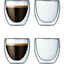 Netavantaj Çift Camlı Espresso Shot Bardak Seti 4 Adet 80ML