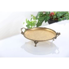 30 cm Yuvarlak Antik Metal Tepsi