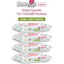 Paddlers Easy Clean Lotus Çiçeği Kokulu Mopa Uyumlu Yer Temizlik Havlusu 4X50 200 Yaprak