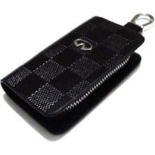 İdeal Aksesuar Infiniti Fermuarlı Deri Desenli Anahtarlık Kumanda Kabı Ithal Şık Car Keychain