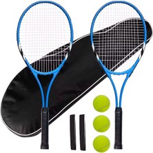 Muba 7li Set 27 Inç Yetişkin Tenis Raketi Seti 2 Raket 2 Çanta 3 Top L2 Grip 68 cm Çok Renkli T