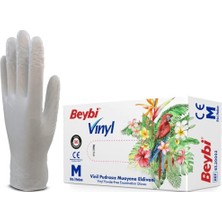 Beybi Vinil Pudrasız Muayene Eldiveni M (Medium) Beden