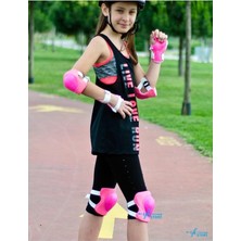 Lrs Store Bisiklet Paten Kaykay Koruyucu Set Dizlik Dirseklik Bileklik 6 Parça Pembe, Pembe