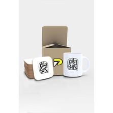 Girl Power Yazılı Tipografik Tasarımlı Baskılı Kupa Bardak Seti, Eğlenceli Özel Hediye Mug 4