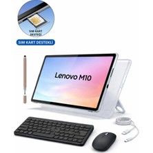 Lenovo Tab M10 4gb 128GB 10.1" Tablet+Kılıf+Klavye+Mouse+Şarj Başlığı (Kalem Hediyeli)