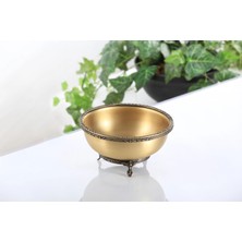 21 cm Yuvarlak Antik Metal Sunum Kasesi