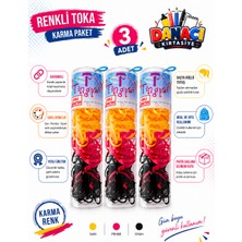 Danacı Kırtasiye 3 Adet Kopmayan Renkli Lastik Saç Tokası Karma Renk Esnek Saç Lastiği Kız Çocuk Kadın