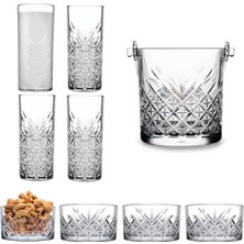 Paşabahçe Timeless 9 Parça Rakı Seti - 4 Rakı Bardağı, 4 Çerezlik, 1 Buz Kovası