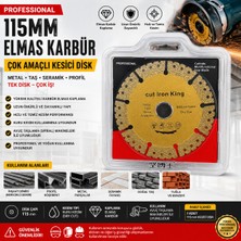 Rekotools -115 mm Elmas Karbür Çok Amaçlı Kesici Testere Diski – Demir, Inşaat Demiri, Taş, Seramik ve Profil Kesme Diski