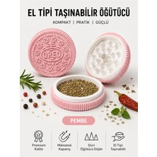 Arvina Atelier Bisküvi Tasarımlı Mini Tütün Öğütücü Grinder Pembe