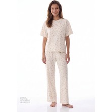 Penti Gardenya Hallie Şal Desenli Kısa Kollu Pantolon Pijama Takımı