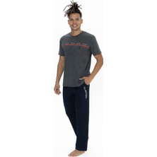 U.S. Polo Assn. U.s Polo Assn. 18895 Erkek Kısa Kollu Bisiklet Yaka Pijama Takımı-Kırmızı