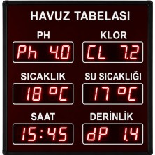 Teknomerkez Dijital Havuz Sıcaklık Klor Ph Göstergesi 70 x 65 cm 57 mm
