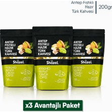 Shazel Antep Fıstıklı Hazır Türk Kahvesi 200G x 3 Adet