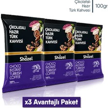 Shazel Çikolatalı Hazır Türk Kahvesi Özel Seri 100 Gr. x 3 Adet
