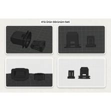 Demirhan3D 🚗 Audi A4 B8 / B8.5 Arka Koltuk Sabitleme Klipsi 4'lü Set | 2008-2015 Uyumlu | 🔧 Abs Hammadde | Dayanıklı Yedek Parça