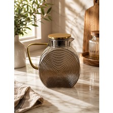 Borosilikat Cam Füme Salyangoz  Desenli Cam Demlik & Sürahi 2500 ml