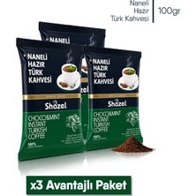 Shazel Naneli Hazır Türk Kahvesi 100G x 3 Adet (Aromalı)