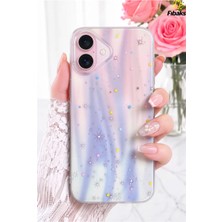 Fibaks iPhone 17 Kılıf Hologramlı Yıldız Işıltısı Desenli Şeffaf Silikon | Içten Baskılı, Kamera Korumalı, Airbag Köşeli, Darbe Emici Premium Kapak Telefon Kılıfı