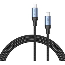 Vention USB 4.0 Çift Type-C 240W 5A Ultra Hızlı Şarj ve 8k Görüntü Aktarım Kablosu 1m - Gri (Tav)