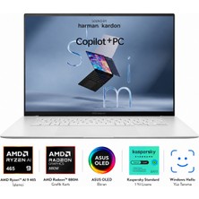 Asus Zenbook S 16 UM5606GA-SS320W Amd Ryzen Aı 9 465 32GB 2TB SSD Windows 11 Home 16" 3k OLED Taşınabilir Bilgisayar / 1 Yıl Kaspersky Yazılım Koruma Wz2
