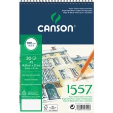 Canson 1557 Resim ve Çizim Blok 180 Gram A5 20 Yaprak Üstten Spiralli