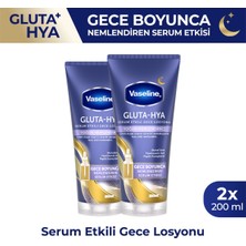 Vaseline Gluta Hya Serum Etkili Gece Losyonu Yoğun Nemlendirici 200 ml X2