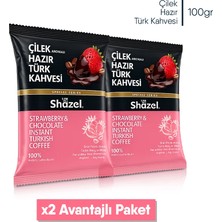 Shazel Çilekli Hazır Türk Kahvesi 100 G x 2 Adet (Aromalı)