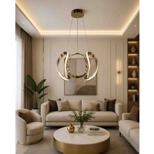 Lunox Lunara Flow Modern Gold LED Sarkıt Avize – Dekoratif Tasarım Salon, Yemek Odası ve Mutfak Avizesi