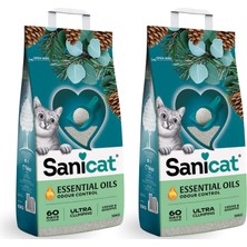 Sanicat Essential Oils Sedir ve Okaliptus Kokulu Kedi Kumu 10 kg x 2 Adet