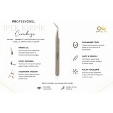 Ocean Solingen L Tipi Kavisli Cımbız - Profesyonel Ipek Kirpik ve Volume Kirpik Uygulama Cımbızı 858