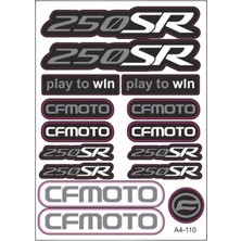Gogo Premium Cf Moto 250SR Sticker Seti Siyah