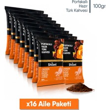 Shazel Portakallı Hazır Türk Kahvesi 100GR (100G x 16 Adet)