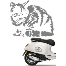 Sticker Usta Uyuyan Sevimli Kedi Sticker Oto Cam Kaporta Laptop Motosiklet Karavan Vinil Sticker 00425