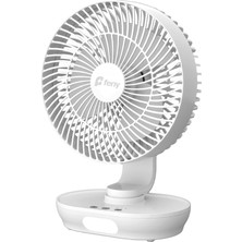 Feny FN-F88, Oscilla+, Beyaz,  3 Kademeli Hız, 150 Derece Otomatik Salınım, 8" Kanat, Masaüstü, Gece Lambası, Dahili 3000MAH Bataryalı, Type-C Şarj Girişli, Vantilatör