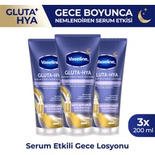 Vaseline Gluta Hya Serum Etkili Gece Losyonu Yoğun Nemlendirici 200 ml X3