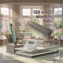 Eylül Yapı Market 20 mt Beyaz Sineklik Contası + Fitil Çekme Aparatı + 600X120 cm Sineklik Tülü – Tam Set