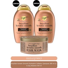 Ogx Brazilian Keratin Sülfatsız Şampuan 385 ml + Saç Bakım Kremi 385 ml + Saç Maskesi 300 ml