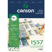 Canson 1557 Resim ve Çizim Blok 180 Gram A4 20 Yaprak  Üstten Spiralli
