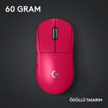 Logi Logitech G Pro x Superlıght 2 Hafif Hero 2 Sensör 32.000 Dpı Lıghtspeed Kablosuz Oyuncu Mouse - Pembe(Kutusuz ve Teşhir)