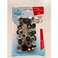 Klinkshop 5 Numara Kuşgözü Çekiçle Uygulama Aparatları Ve 20 Adet 8,5 mm Lacivert Boyalı Renk Kuşgözü Kiti-paslanmaz Pirinç