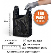 Siyah Atlet Market Manav Çöp Büyük Boy Poşet 1 kg