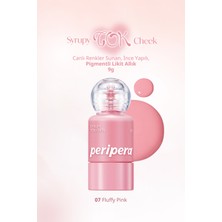 İnce Yapılı, Ciltle Bütünleşen, Pigmentli Likit Allık PERIPERA Syrupy Tok Cheek (07 Fluffy Pink)
